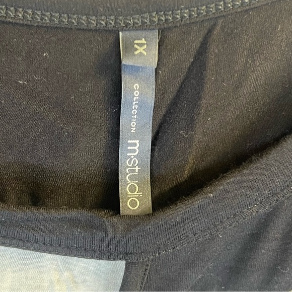 Michel Studio Women's Top 1X Black White Tunic 3/4 Length Sleeves - Picture 11 of 15